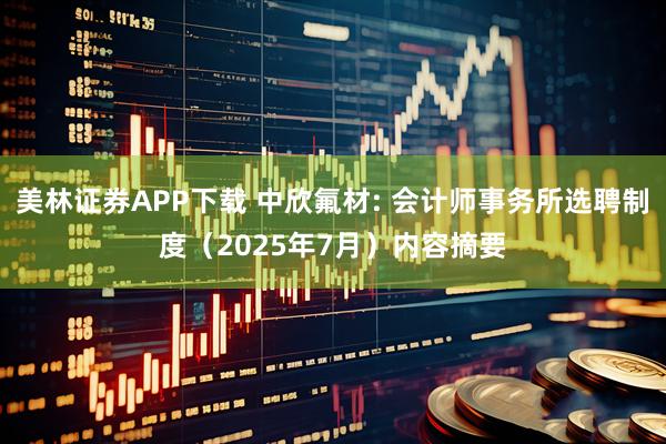 美林证券APP下载 中欣氟材: 会计师事务所选聘制度（2025年7月）内容摘要