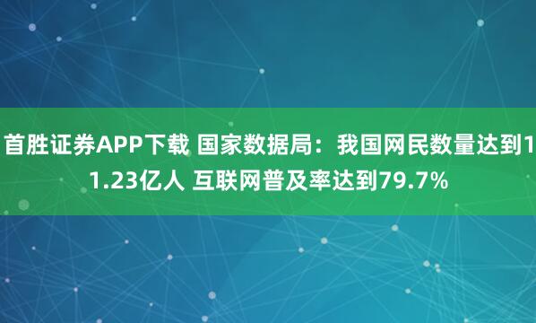 首胜证券APP下载 国家数据局：我国网民数量达到11.23亿人 互联网普及率达到79.7%