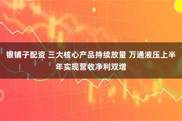 银铺子配资 三大核心产品持续放量 万通液压上半年实现营收净利双增